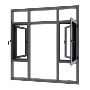 Fenêtre à battants en aluminium à rupture de pont thermique avec système de pliage double vers l'intérieur, intégrant une moustiquaire et une isolation phonique pour balcon - Product Image 1
