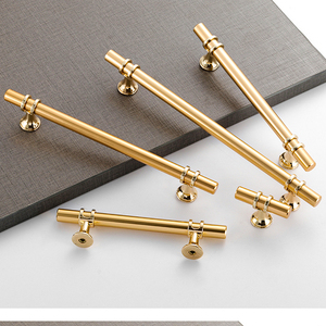 Poignée de porte de luxe en aluminium et acier inoxydable, longue, noire et dorée, pour armoire de cuisine, meuble et placard - Product Image 1