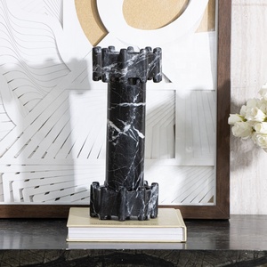 Porte-bougie géométrique moderne en marbre Dia125*175 Dia125*305 Support décoratif pour bougies pour la décoration intérieure OEM accepté - Product Image 4