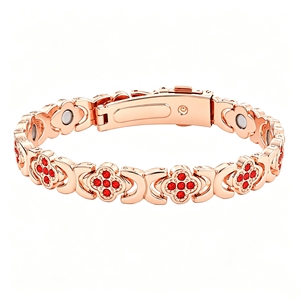 Pulsera de Eslabones con Trébol de Cuatro Hojas Multicolor para Hombre y Mujer, Chapada en Oro, con Circonita, Aleación de Zinc, Joyería de Moda, Regalo - Product Image 2
