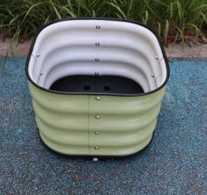 Jardinière sur roulettes auto-arrosante TOPSTAR, écologique, durable, en métal galvanisé, bac à jardin <span class=keywords><strong>surélevé</strong></span>, design classique, pots de fleurs - Product Image 2