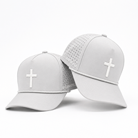 Gorra de Golf al por Mayor, 5 Paneles, con Perforaciones Cortadas con Láser, de Secado Rápido, Transpirable, con Diseño de Logotipo Personalizado, para Exteriores