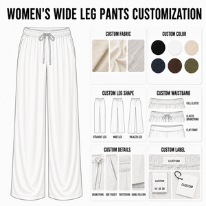 Pantalons larges à taille haute décontractés d'été de haute qualité, sur mesure, en gros, pour femmes, en satin - Product Image 3