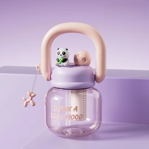 Wholesale 800ml Portable <b>Plastic</b> Drinkware New Cute Double <b>Drink</b> Water Bottle <b>Cup</b> with Straw for Students Summer - Product Image 6