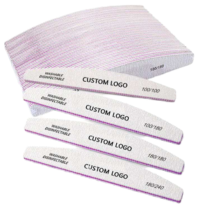 Professional Emery Board Manicure Pedicure Art Tools Custom Logo Double-Sided Reusable Nail File Set 100/180 Grit Nail File