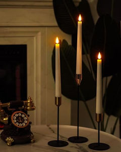 3d Real Flame Paraffin Wax Light 10 Key Remote Control LED <b>Taper</b> <b>Candle</b> - Product Image 2