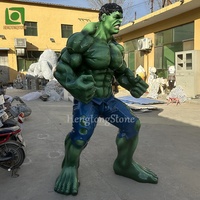 Statue de Hulk en fibre de verre décorative 2024, H200cm, statue de dessin animé en résine