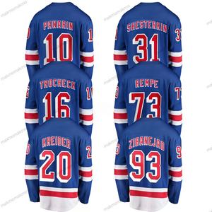 قمصان هوكي الجليد في نيويورك مطرزة بالشعارات # 31 شيستركن # 10 بانارين # 20 # زي رياضي مطرز رقم 93 - Product Image 1