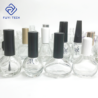 Flacons de vernis à ongles en verre transparent, noir mat, blanc, personnalisables, vides, avec bouchon et pinceau, 3ml-15ml, MOQ 100 pièces