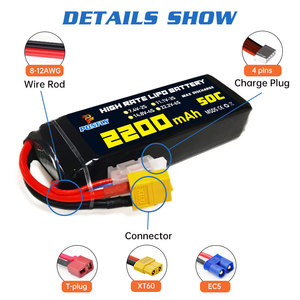 Ponfly 50c 3S <span class=keywords><strong>11.1V</strong></span> 2200mAh có thể sạc lại RC Đua Xe thuyền LiPo pin OEM ODM 50c 2S 7.4V 4S 14.8V 6S 22.2V pin <span class=keywords><strong>lithium</strong></span> - Product Image 4