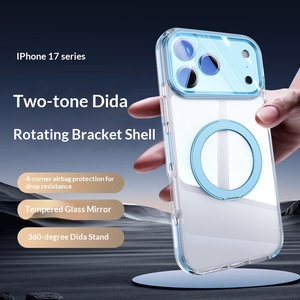 <span class=keywords><strong>Coque</strong></span> de protection magnétique transparente bicolore à pression à chaud pour <span class=keywords><strong>iPhone</strong></span> 17 Pro Max avec support intégré - Product Image 4