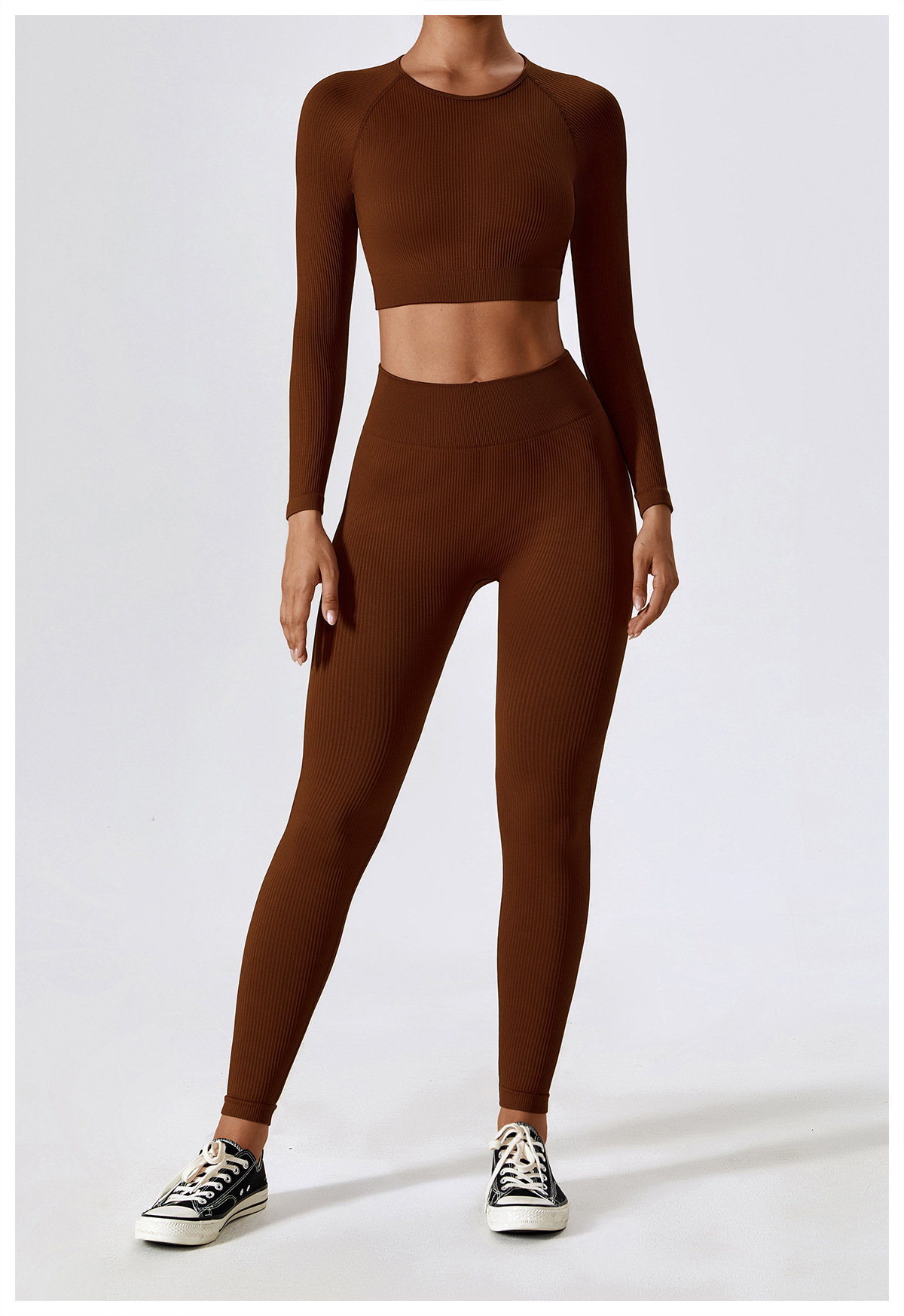 brown Long sleeves set