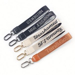 Promotional Custom Logo Eagle Hook Key Chain Embroidered Short <b>Lanyards</b> Motorcycle Wrist Woven Keychains - Product Image 3