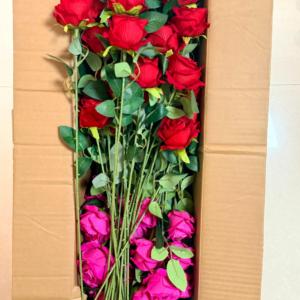 Arreglo de ramo de flores artificiales para boda, filigrana, conjunto de rosas rojas y moradas artificiales para boda, accesorios - Product Image 1