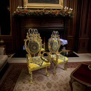 Poltrona di flanella intagliata oro <span class=keywords><strong>classica</strong></span> italiana per sala <span class=keywords><strong>da</strong></span> pranzo <span class=keywords><strong>camera</strong></span> <span class=keywords><strong>da</strong></span> letto Hotel Bar per soggiorno interno casa - Product Image 6