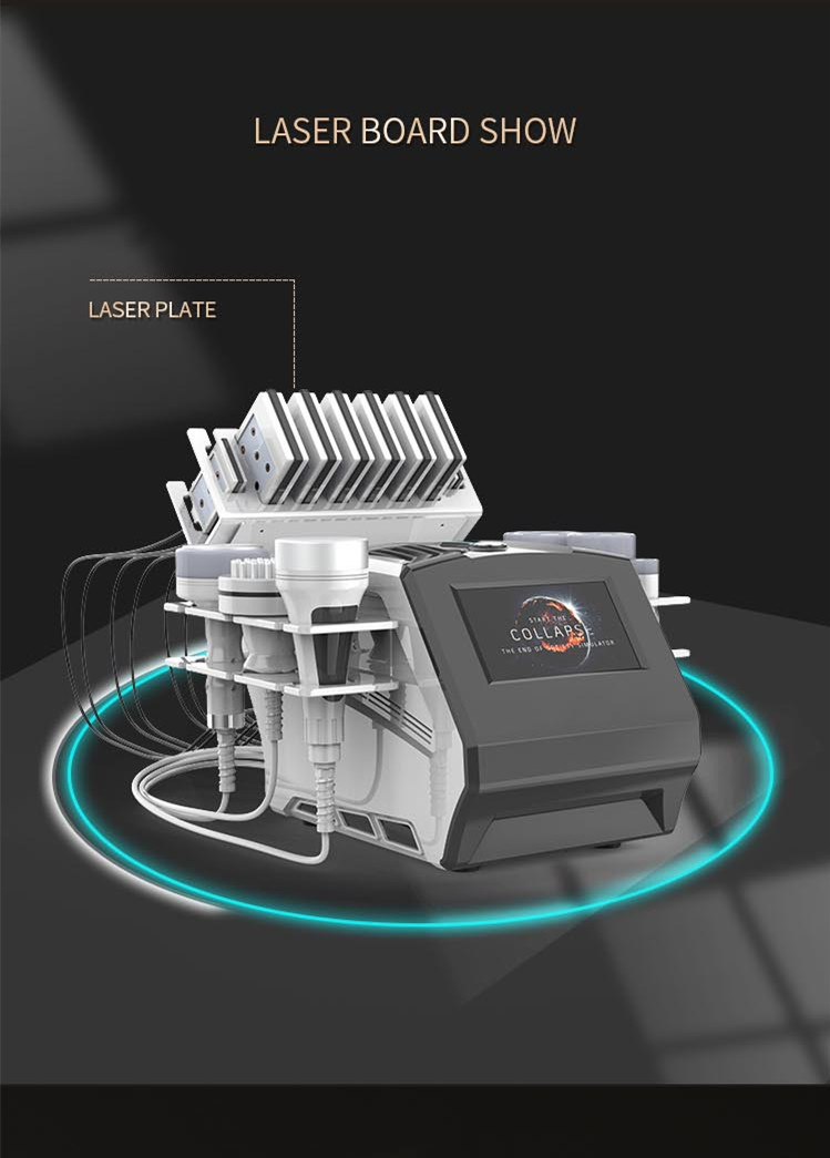 6 IN 1 lipolaser 650nm lipolaser vacuum cavitation rf/multifunction rf lipo laser beauty machine 7 in 1