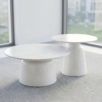 Mesa de Centro de Piedra Sinterizada Económica, Moderna y Minimalista, Juego de Mesa de Centro para Sala de Estar