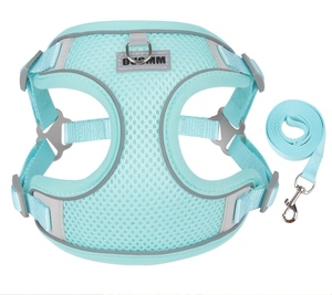 YG-880 Rompi Harness Hewan Peliharaan-Bahan Katun & PU Bermotif Bunga yang Bernapas dan Empuk Gaya Mewah untuk Kucing & Anjing - Product Image 5