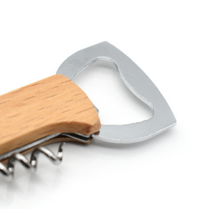 Abridor de botellas de Vino de Bolsillo multifunción Llavero Logotipo personalizado Camarero de madera portátil Sacacorchos - Product Image 4