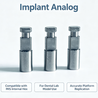 Implant analogique pour système MIS avec hexagone anti-rotation et cylindre extérieur antidérapant pour une fixation stable au gypse