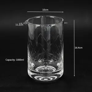 Drinking Cocktail Glass 1000ml Unique Thick Bottom Glasses Barware Cocktail Shaker Set Recipe Drink Mixing Glass