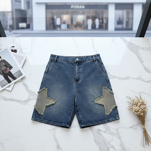 Jean droit vintage en denim respirant pour homme, style streetwear hip-hop rétro, taille mi-haute, coupe ample, idéal pour l'été - Product Image 4