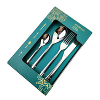 Ensemble de couverts et d'ustensiles de service en acier inoxydable de 16 pièces, couteaux, fourchettes, cuillères, cuillères à thé