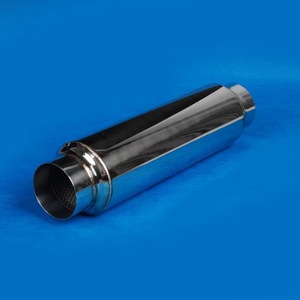 Terminale Scarico 63 Millimetri 2.5 "Marmitta Di Scarico Auto Risonatore Silenziatore Silenziatore In Acciaio Inox Punta Di Scarico Tubo Di Coda Silenziatore Universale Gola Coda Tubo Scarico (Size - Foto 3