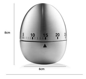 Minuterie mécanique manuelle de 60 minutes, compte à rebours visuel de cuisine, alarme forte, minuterie de cuisson des œufs en acier inoxydable - Product Image 2