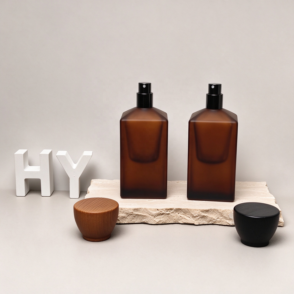 50ml Luxury Custom Frosted Color Square Glass Perfume Bottle with ...