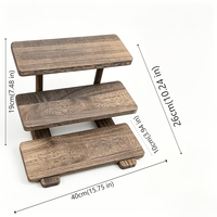 Plateau multifonction en bois massif d'acacia, plateau à thé de qualité supérieure, petit plateau à fruits pour parfums, figurines, cupcakes, échelle à 3 niveaux en bois