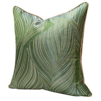 Taie d'oreiller verte moderne simple de luxe avec passepoil maison canapé salon décor housse de coussin