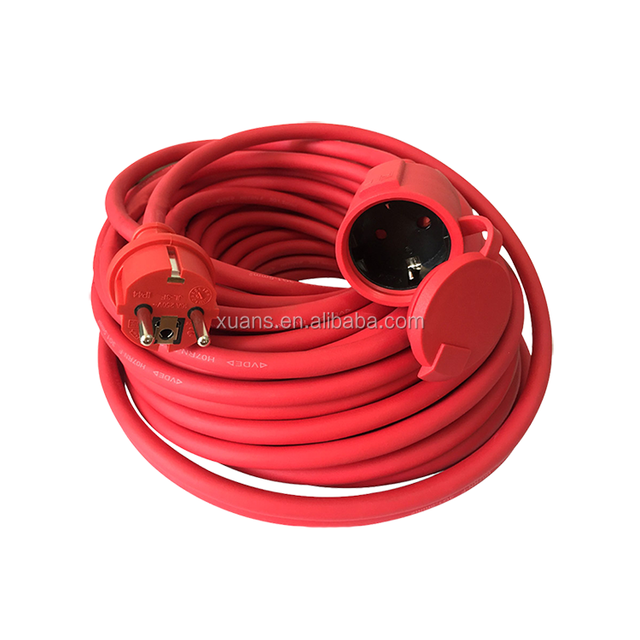 2m Rubber Cable Waterproof IP44 16A Power Extension Lead for Home & Garden Use