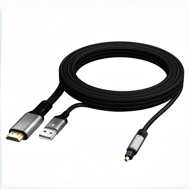 HDMI ARC to Toslink Digital Audio Converter Cable With USB Powered 192KHz PCM for TV Sound System Speaker Soundbar Amplifier