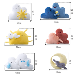 Oreiller nuage Kawaii dessin animé soleil lune goutte de pluie design créatif coussin en <span class=keywords><strong>peluche</strong></span> avec remplissage en coton PP pour machines à griffes - Product Image 3