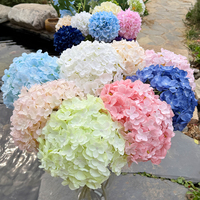 Fleurs d'hortensias artificielles en soie rose poudré pour la décoration, fleurs d'hortensias artificielles en gros, arrangement floral pour mariage