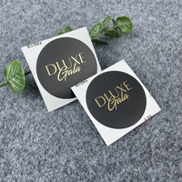 Étiquette ronde autocollante personnalisée de luxe avec logo, papier mat, autocollant circulaire en feuille d'or