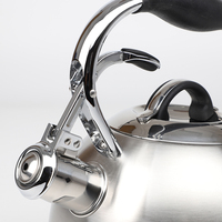 Bouilloire sifflante moderne en acier inoxydable de haute qualité 3L, écologique, argentée, compatible gaz et induction, avec couvercle, pour la maison et l'hôtel