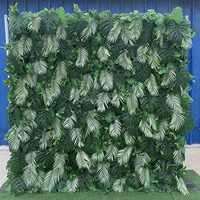 A53 mariage vert plantes suspendues feuilles de palmier mur de fleurs soie artificielle forêt tropicale jungle verdure herbe verte mur de fleurs