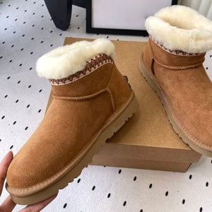Livraison directe Bottes de neige de luxe pour femmes Chaussures de marque célèbres Uggs Chaussures de créateur originales en cuir et laine Bottes de neige - Product Image 5