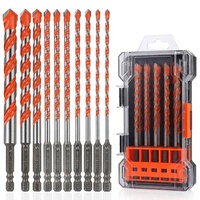 Forets à béton en carbure de tungstène, tige hexagonale, non revêtus, 5/32"-1/2" (10 pièces) en coffret |   Conçu pour le perçage de carreaux en verre et en ciment
