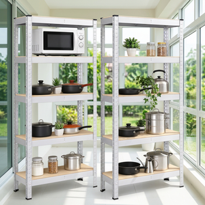 5 Tiers Garage Metal Racking Easy Assemble Warehouse <b>Shelves</b> Boltless Light Duty Shelving Kitchen Storage <b>Racks</b> Galvanized <b>Rack</b> - Product Image 1
