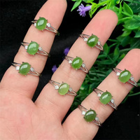 Nouveautés bijoux réglables cristaux pierre précieuse de guérison natur vert jade cristal anneaux pour cadeau