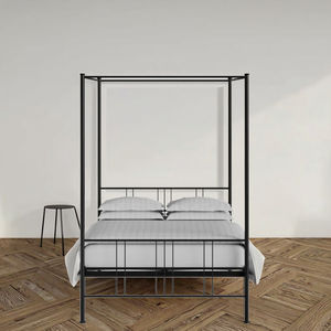 Современный популярный черный железный металлический каркас кровати с <span class=keywords><strong>4</strong></span>-мя стойками для спальни - Product Image 2