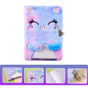 Diario A5 Personalizzato con Copertina Rigida in Tessuto Peluche a Forma di Gatto, Coniglio o <span class=keywords><strong>Volpe</strong></span>, 80 Fogli per Ragazze - Design Kawaii Peloso e Colorato, Regalo Quotidiano - Product Image 3