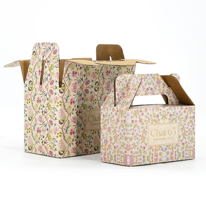 Boîte pliante ondulée à poignée délicate, boîte cadeau avec impression intégrale et pelliculage mat, avec étiquette de marque - Product Image 5