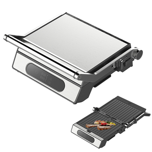 AIFA Plancha Eléctrica para Interiores, Parrilla de Prensa de Contacto Panini, 2 Rebanadas para Filete con Tiras Decorativas de Acero Inoxidable - Product Image 6