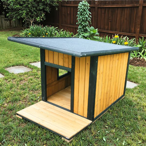 SDD031 Niche pour chien en bois <span class=keywords><strong>avec</strong></span> toit plat, <span class=keywords><strong>chenil</strong></span> extérieur pour chiens, résistant aux intempéries, <span class=keywords><strong>abri</strong></span> élégant pour animaux <span class=keywords><strong>de</strong></span> compagnie <span class=keywords><strong>de</strong></span> <span class=keywords><strong>jardin</strong></span>, structure robuste - Product Image 2