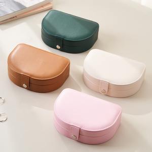 Wholesale Customizable <b>Small</b> PU Leather Simple Durable <b>Jewelry</b> Storage <b>Gift</b> <b>Box</b> Portable Travel Cloud Shape with Snap Button - Product Image 2
