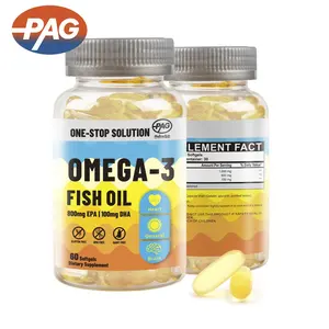 보충교재 제조자 500Mg 어유 보충교재 Omega 3 80-10 Tg 장 입히는 Softgel Halal Epa ha 어유 캡슐